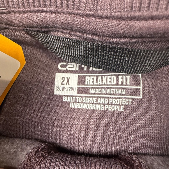 Carhartt Women's Relaxed Fit Midweight Crewneck Block Logo NWT 2X Fall Outdoor - Picture 7 of 13